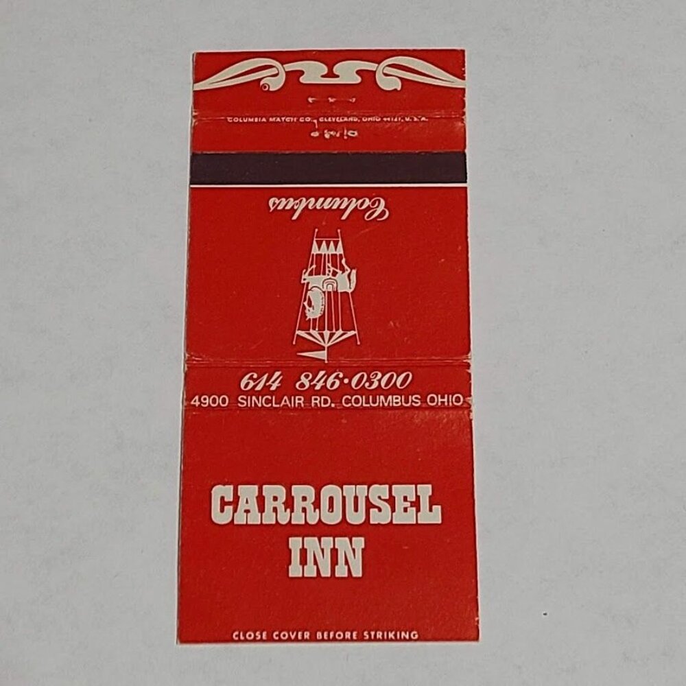 Matchbook Cover Carrousel Inn Columbus Ohio OH Vintage Hotel Advertising - Picture 3 of 4